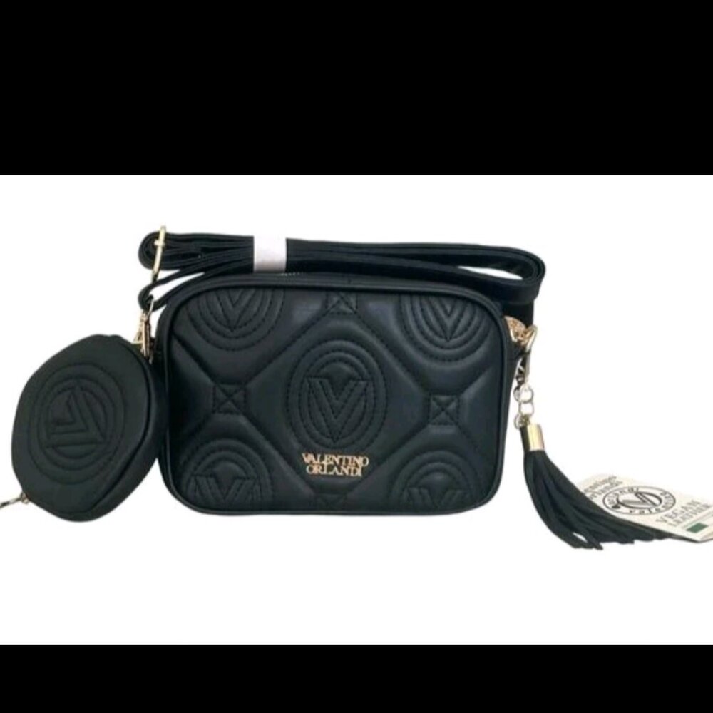 Valentino Orlandi Embossed Logo Crossbody  with Additional Wallet
